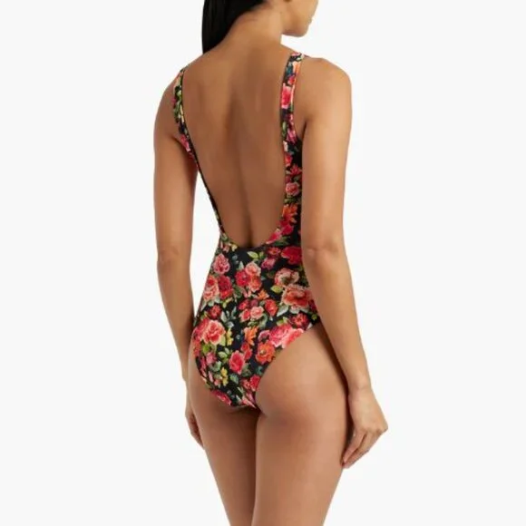 New! Onia Black Rachel Floral One-Piece Swimsuit Size XS 38044 - Picture 3 of 10